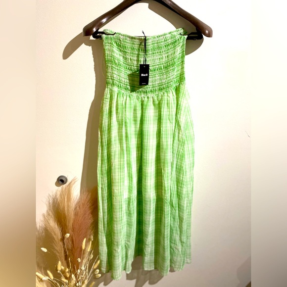“Blue B” brand Strapless Green and white Dress NWT - Picture 3 of 6